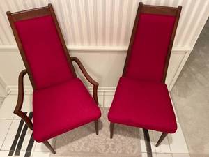 Pair of Mid Century Upholstered Dining Chairs