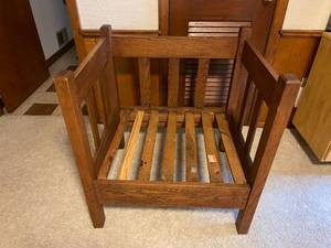 Large Vintage Wooden Arts and Crafts Style Chair