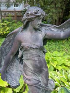 Resin Garden Sculpture and Pedestal