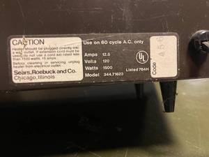 Sears Dual Heat Electric Heater Model 344.71623