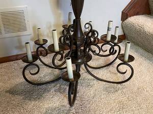 Metal Candle Themed Nine Arm Chandelier