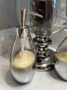 Pair of Decorative Soap Pumps & Large Decorative Apothecary Style Jar