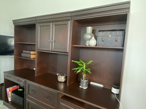 Beautiful Large Wall Bookcase Unit with Shelving and Filing System Drawers