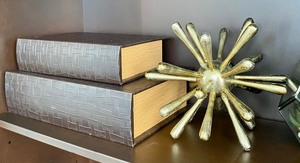 Fun Home Decor Items including Faux Books, Star Sphere and Faux Terrarium