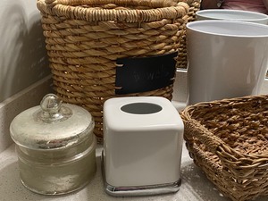 Home Decor Items including Decorative Baskets with Chalkboard Labels