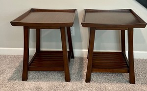 Pair of Espresso Brown Accent Tables