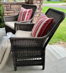 Pair of Outdoor Wicker Chairs