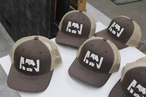 Lot of (4) Richardson MN Fish Adjustable Sportsman Cap