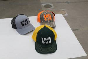 Lot of (3) Richardson WI Fish Adjustable Sportsman Cap