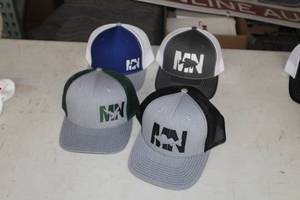 Lot of (4) Richardson MN Fish Adjustable Sportsman Cap