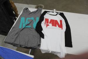 Lot of (2) Size Large MN BirdFish Sports Apparel - Tank Top, Short Sleeve T-shirt