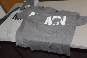 Lot of (4) MN Fish Sports Apparel - Winter Hat, Short Sleeve T-shirt (x2), Hooded Sweatshirt