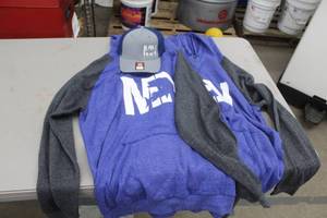 Lot of (3) MN Fish Sports Apparel - Pullover Hooded Sweatshirts (x2), Flex-Fit Baseball Cap