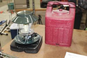 lot 763 image: Coleman 5150 Series Camp Lantern with Coleman Plastic Propane Lantern Case
