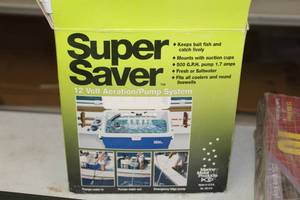 lot 770 image: Marine Metal Products Super Saver 12 Volt Aeration  Pump System (in original box)