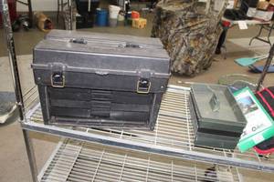 lot 773 image: Plano Plastic Tackle Box with (5) Plastic Storage Bins