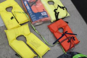 lot 795 image: Lot of (5) Size Adult Life Preservers