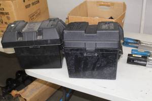 lot 840 image: Lot of (2) Battery Cases - Atwood Power Guard Battery Case, Noco Snap-Top Battery Box