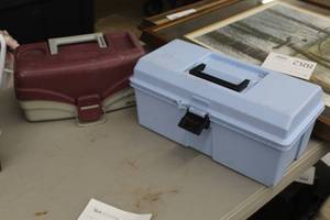 lot 873 image: Lot of (2) Plastic Tackle Boxes
