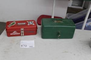 lot 870 image: Lot of (2) Metal Tackle Box