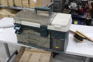 lot 877 image: Plano 737 20 Plastic Tackle Box with Misc. Tackle