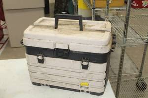 lot 878 image: Plano 20 Plastic Tackle Box with Misc. Tackle