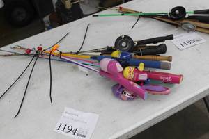lot 1194 image: Lot of (13) Childrens Ice Fishing Poles