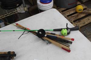 lot 1195 image: Lot of (9) Ice Fishing Poles