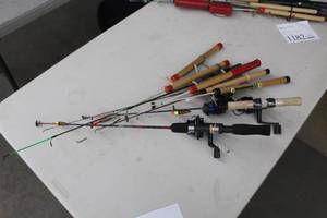 lot 1184 image: Lot of (9) Ice Fishing Poles