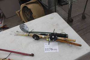 lot 1176 image: Lot of (8) Ice Fishing Poles with Spoon