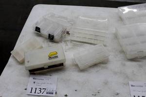 lot 1137 image: Lot of (5) Plastic Tackle Boxes