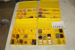 lot 1144 image: Lot of (4) 11 Plastic Tackle Boxes with Misc. Tackle