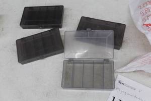 lot 1134 image: Lot of (4) 6 Plastic Mini Tackle Organizer Boxes