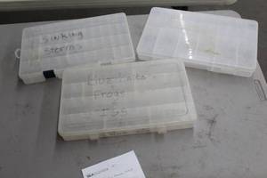 lot 1146 image: Lot of (3) 14 Plastic Tackle Boxes