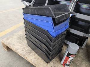 lot 108 image: Lot of (8) Plastic Large Stackable Click Bins