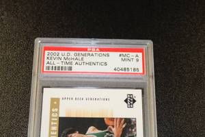 lot 15 image: 2002 Upper Deck Generations All Time Authentics Kevin McHale Jersey PSA 9