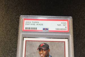lot 28 image: 2003-04 Topps Dwyane Wade #225 Rookie Card PSA 8