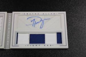 lot 34 image: 2013 Playbook Rookie Playbook Dwayne Allen Patch Autograph Booklet 6149  Only 149 Exist