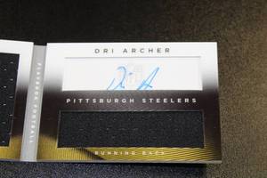 lot 36 image: 2014 Playbook Rookie Jersey Autograph Dri Archer Patch Autograph Booklet 292299  Only 299 Exist