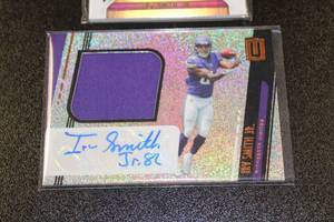 lot 47 image: 2019 Irv Smith Jr. Relic Jersey Autograph Rookie Lot  2 Rookie Cards