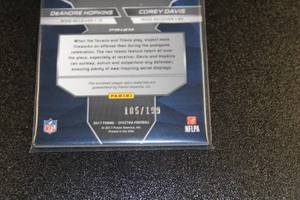 lot 89 image: 2017 Spectra Prizm Rivals Dual Jersey Relic Corey Davis DeAndre Hopkins 105199  Only 199 Exist
