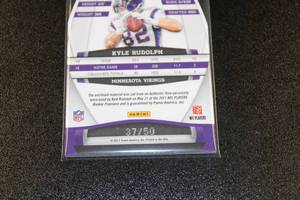 lot 97 image: 2011 Gridiron Gear Rookie Gridiron Gems Patch Kyle Rudolph Rookie Card 3750  Only 50 Exist