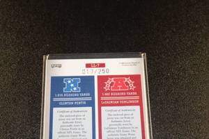 lot 105 image: 2006 Prestige LaDainian Tomlinson  Clinton Portis Dual Jersey #LL-7 17250  Only 250 Exist