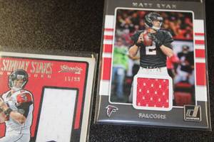 lot 108 image: 20162017 Matt Ryan Jersey Relic Football Card Lot  2 Jersey Cards