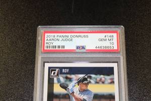 lot 141 image: 2018 Donruss ROY Aaron Judge #148 PSA 10