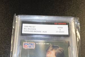 lot 184 image: 1990 Pro Set Bill Belichick #126 Read Description