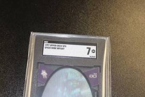 lot 190 image: 1997 Upper Deck SPx Kobe Bryant #SPX22 SGC 7