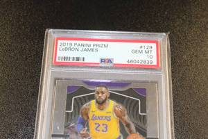 lot 196 image: 2019-20 Prizm LeBron James #129 PSA 10