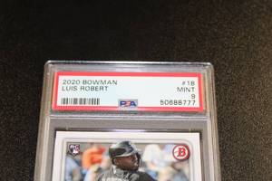 lot 208 image: 2020 Bowman Luis Robert #18 Rookie Card PSA 9
