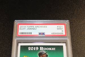 lot 209 image: 2019 Topps Archives Eloy Jimenez #321 PSA 9